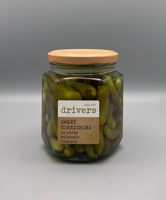 Drivers Sweet cornichons in white balsamic vinger